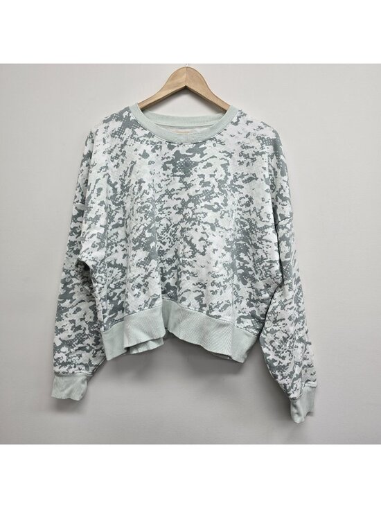 Under Armour Tops - Under Armour Womens UA Rival Fleece Camo Crew Opal Green Size M Boxy Slouchy